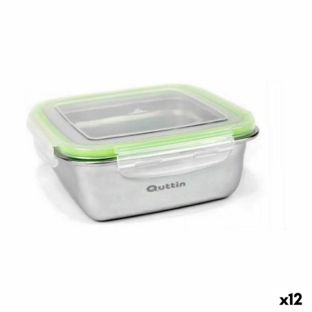 Lunchbox hermetisch Quttin karriert Edelstahl 400 ml 12 x 12 x 6 cm (12 Stück)