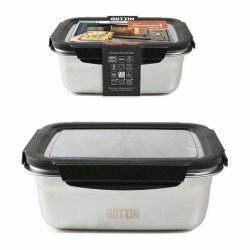 Lunchbox hermetisch Quttin rechteckig Edelstahl Silberfarben Stahl 1,8 L (12 Stück)