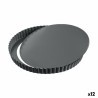 Kuchenspringform Quttin Schwarz Kohlenstoffstahl 24 x 2,8 cm (12 Stück)