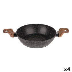 Kochtopf Quttin Ecological Schwarz Geschmiedetes Aluminium 24,5 x 40,5 cm (4 Stück)