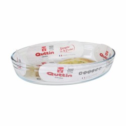 Ofenschüssel Quttin Durchsichtig Glas Oval 2,2 L 30,1 x 20,9 x 6,3 cm (4 Stück)