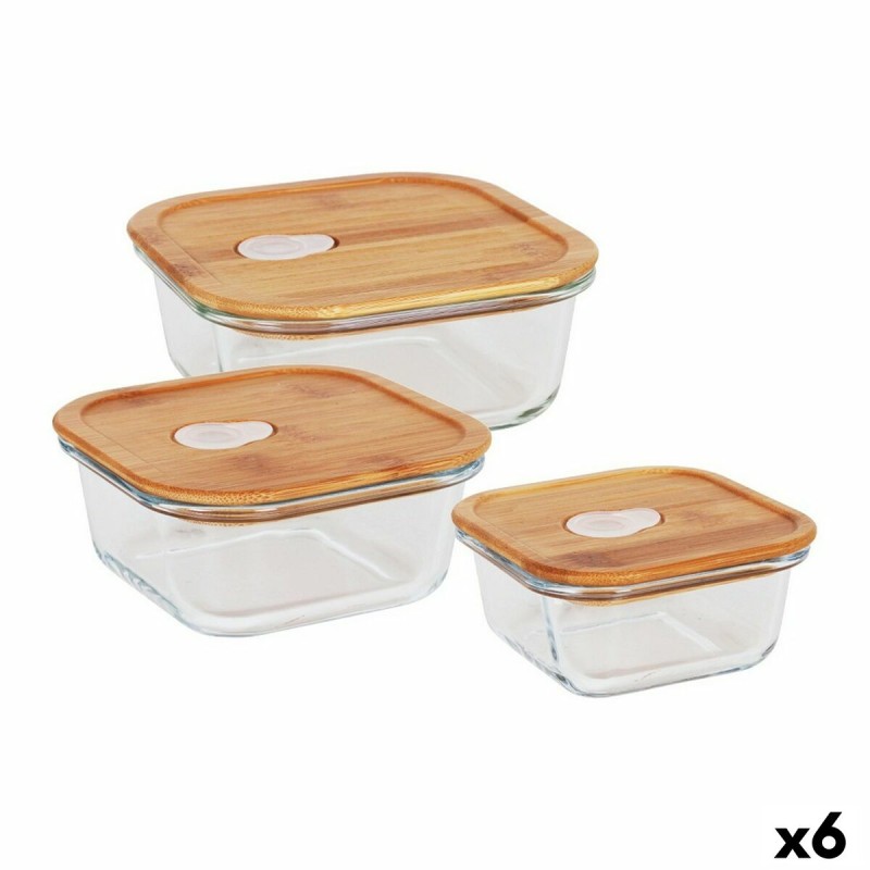 3 Lunchbox-Set Quttin karriert Bambus (6 Stück)