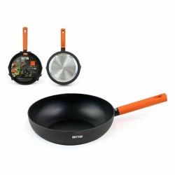 Wok Pfanne Quttin Gastro Schwarz Orange 47 x 29 x 8 cm (6 Stück)