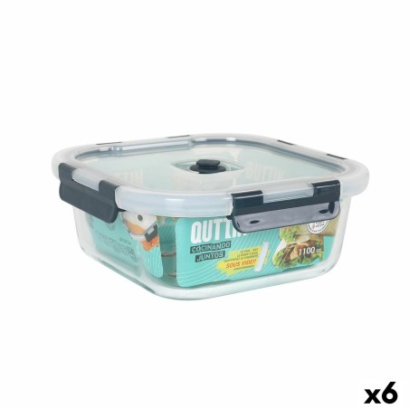 Lunchbox hermetisch Quttin karriert 1,1 L 18,8 x 18,8 x 7,5 cm (6 Stück)